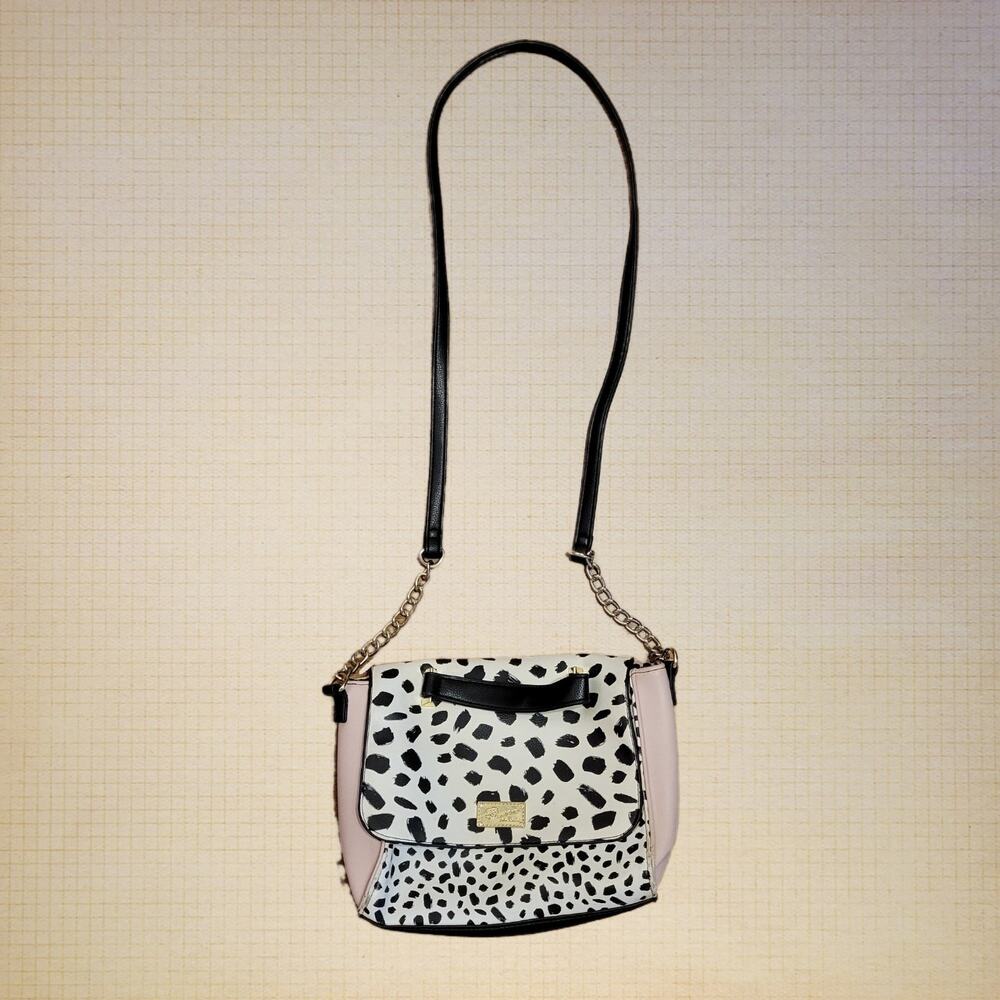 Betsy Johnson | Pastel Pink Y2K Cross Body Leopard Black Design